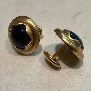 Unisex Gold and Black Cufflinks